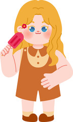 little girl eating sweet ice cream