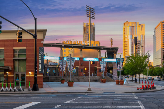 Truist Field baseball stadium home of the Charlotte Knights a Triple-A Minor League Baseball team in uptown Charlotte North Carolina USA