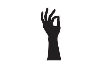 OK Hand Sign Silhouette Vector Perfect Gesture Symbol Graphic Art