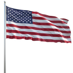 Waving flag of United States symbolizes freedom and patriotism, showcasing its iconic red, white, and blue colors. stars and stripes represent unity and history
