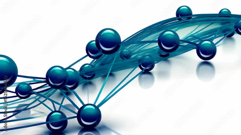 Aufkleber interconnected network: abstract illustration of a network with interconnected nodes, symbolizing gl