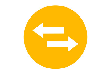 yellow arrow sign left and right side