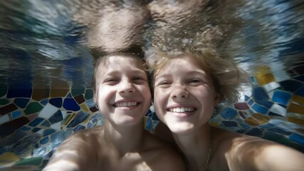 Laughter and Connection Reflected in Pool Tiles