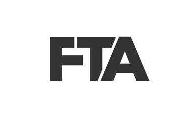 Obraz premium FTA logo design template with strong and modern bold text. Initial based vector logotype featuring simple and minimal typography. Trendy company identity.