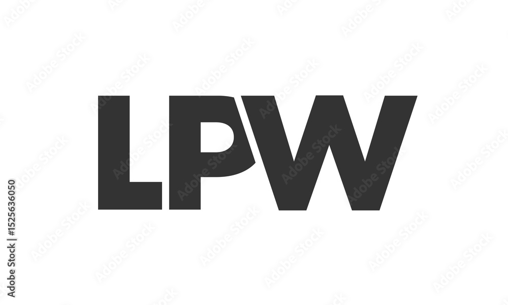 Poster lpw logo design template with strong and modern bold text. initial based vector logotype featuring s