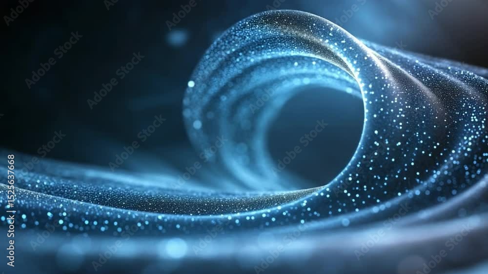 Aufkleber Abstract Flowing Energy: A mesmerizing image capturing the dynamic essence of flowing energy, depicted through luminous particles. This evocative piece captures the ethereal movement.