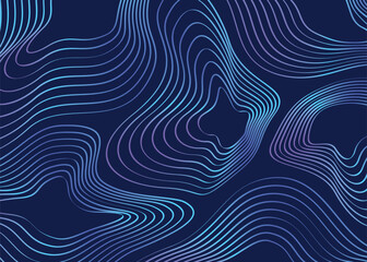 Abstract topographic lines neon background