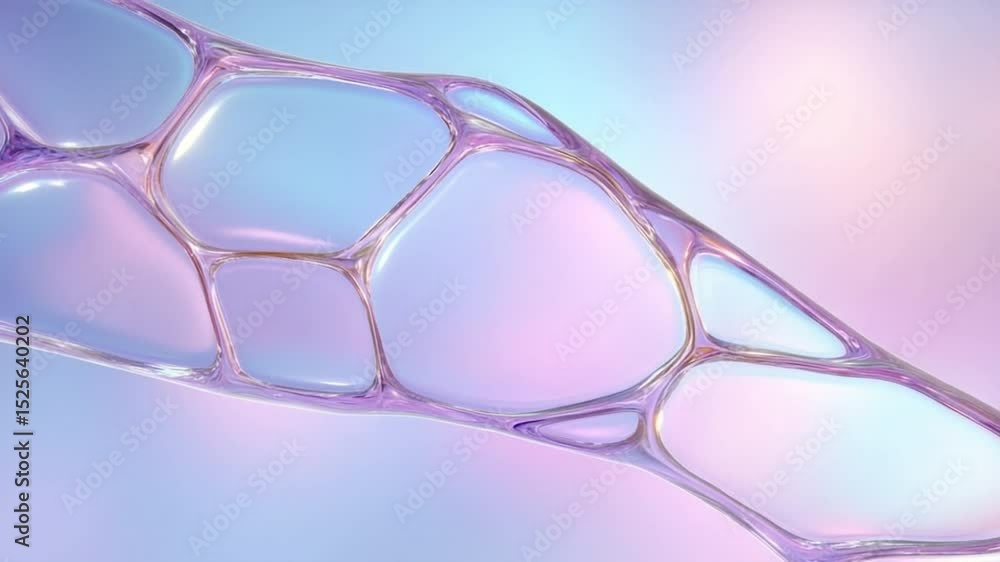 Aufkleber Abstract Bubbles: A captivating macro shot of a cluster of iridescent bubbles, their delicate cellular structure shimmering against a soft, blurred background.