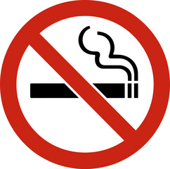 No smoking sign prohibiting lighting up cigarettes in public places