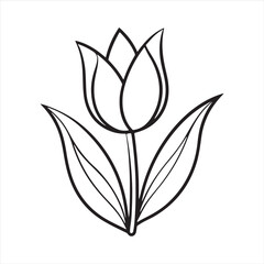 tulip flower silhouette vector