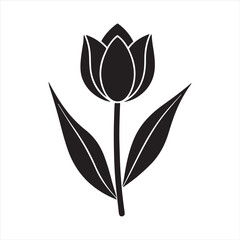tulip flower silhouette vector
