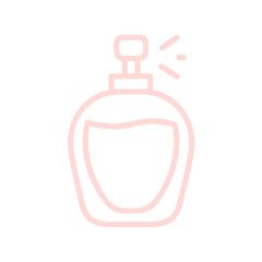 Obraz premium Elegant perfume bottle design in minimalist pink outline for beauty and fashion concepts