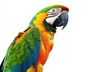 Obraz premium Vibrant macaw parrot portrait. Colorful feathers, exotic bird. Ideal for websites, blogs, and print media.