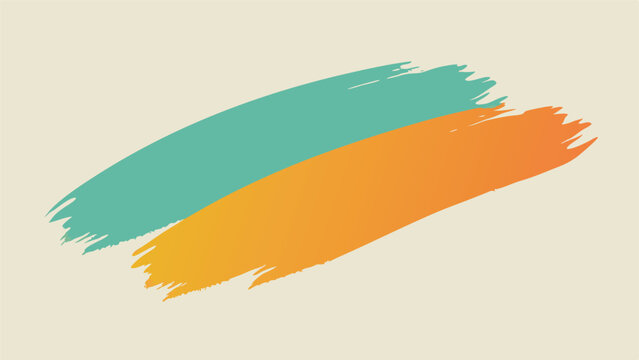 Abstract brush strokes in teal and orange colors suitable for design projects