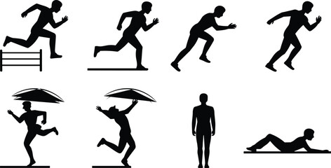 Dynamic Human Silhouettes: Running, Jumping, and Everyday Activities in Motion