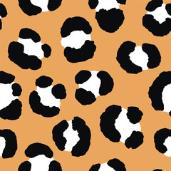 Abstract modern leopard seamless pattern. Animals trendy background. Color decorative vector stock illustration for print, card, postcard, fabric, textile. Modern ornament of stylized skin.