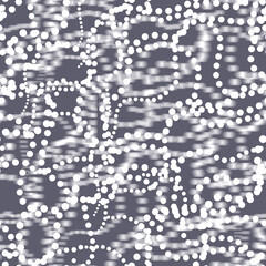 Textured abstract seamless pattern with wavy thread lines on grey background. Psychedelic background for interior decor, wallpaper, wall panel, textile, poster, web banner, image of blog. 