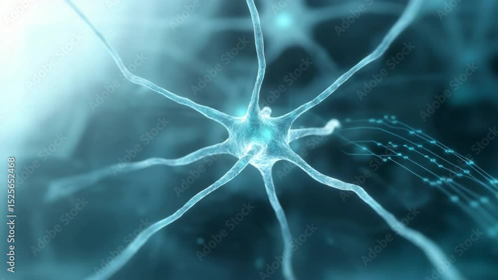 Aufkleber Abstract Neural Network: Intricate details of a glowing, interconnected neural network. Revealing the complexity of neural pathways with a captivating visual representation. 
