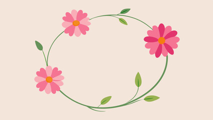 Naklejka premium Pink floral wreath with leaves on transparent background for design projects