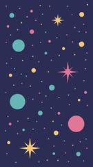 Fototapeta premium Abstract celestial galaxy sky pattern with dotted and star elements on transparent background
