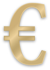 Metallic Gold Euro Currency Symbol