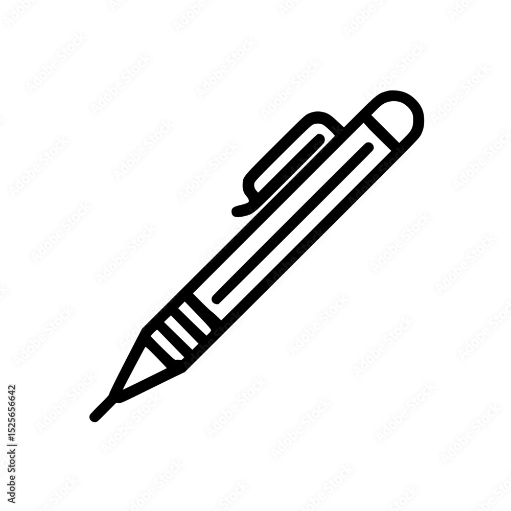 Poster icon set features a simple pencil design showcasing creativity and design concepts in a minimalist s