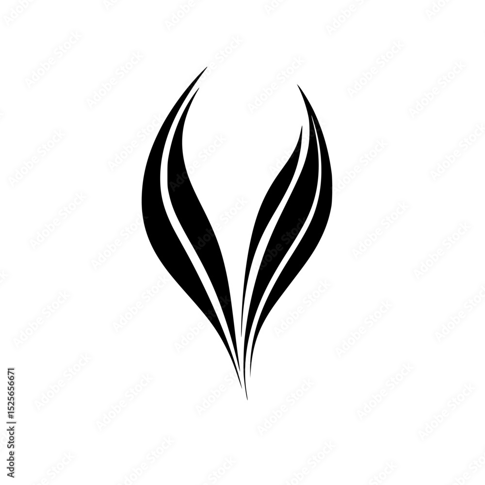 Poster elegant and modern icon set featuring stylized leaf design suitable for various design projects
