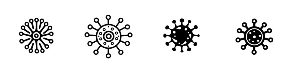 Obraz premium Icon set demonstrating various representations of viral structures for educational and design purposes