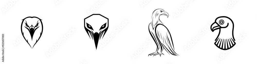 Aufkleber icon set featuring various bird designs in minimalist style for creative projects and digital use