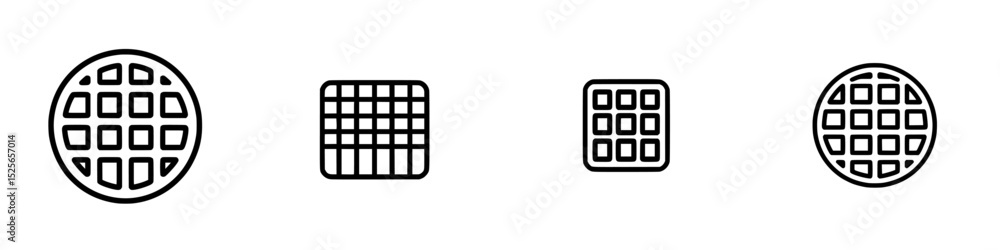 Poster icon set featuring various styles of grid patterns for creative design projects and user interface a