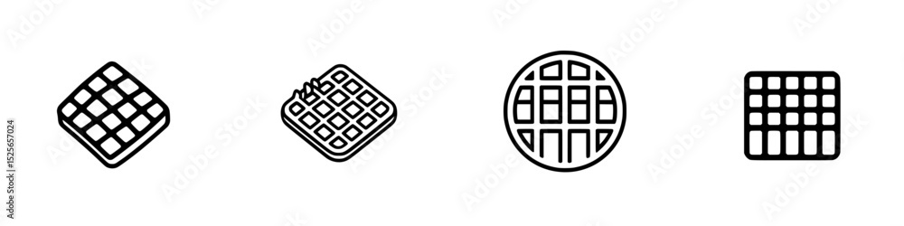 Poster icon set featuring various styles of square grids and waffle patterns for design applications