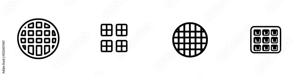 Poster icon set featuring various grid designs suitable for digital applications or user interfaces