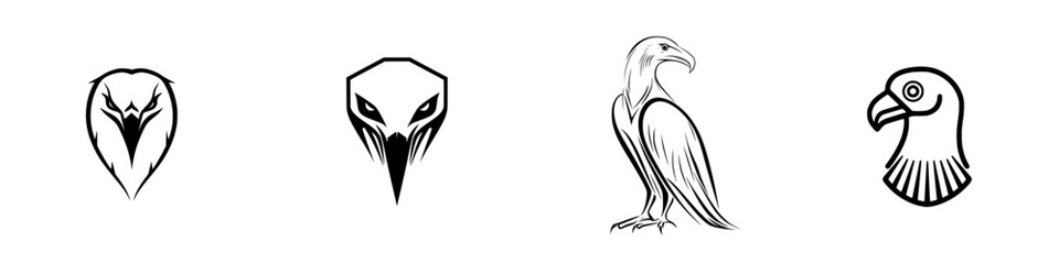 Icon set featuring various bird designs in minimalist style for creative projects and digital use