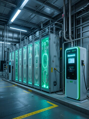 Lithium-ion battery production. Lithium. Plant. Charging station. Electric transport industry. Energy. Chemical element. Rare earth metals. Rechargeable batteries.