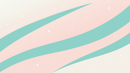 Abstract pastel background with teal and pink curved stripes and white circle accents