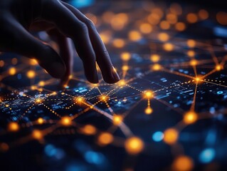 A person setting up a video call for remote collaboration, Virtual Meetings, Connected and efficient