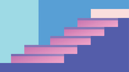 Fototapeta premium Abstract staircase illustration with a modern geometric design and gradients