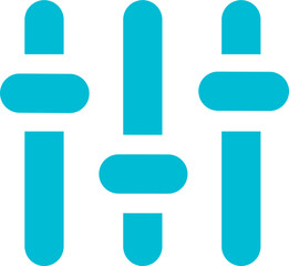 Slider filter simple flat button. Filter control settings blue icon. Vector Illustration.