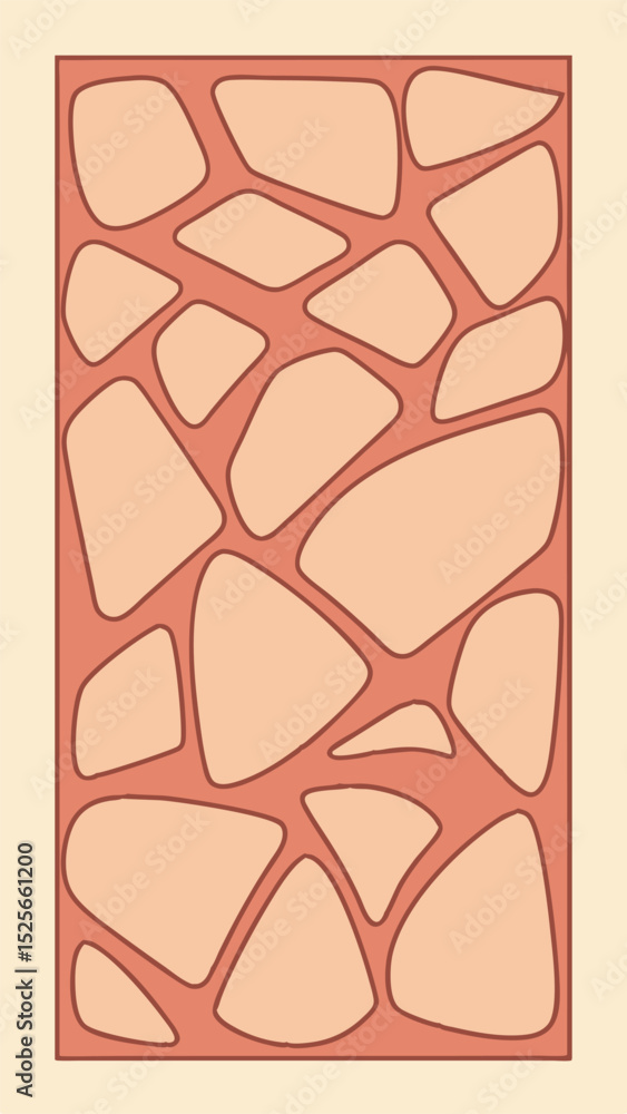 Poster abstract vector design displaying irregular organic shapes with warm neutral color palette