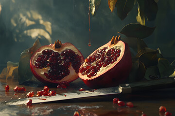 pomegranate on the table