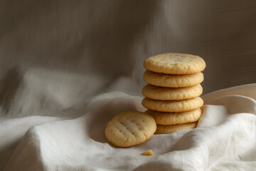 Tower cookies and white napkin