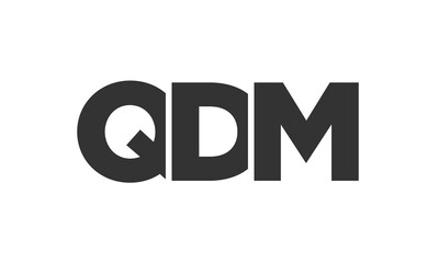 QDM logo design template with strong and modern bold text. Initial based vector logotype featuring simple and minimal typography. Trendy company identity.
