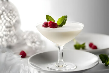 dessert with strawberry and cream