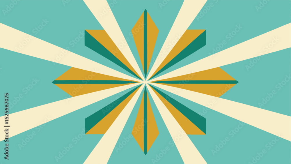 Poster geometric burst design with retro colors and modern aesthetics suitable for various projects
