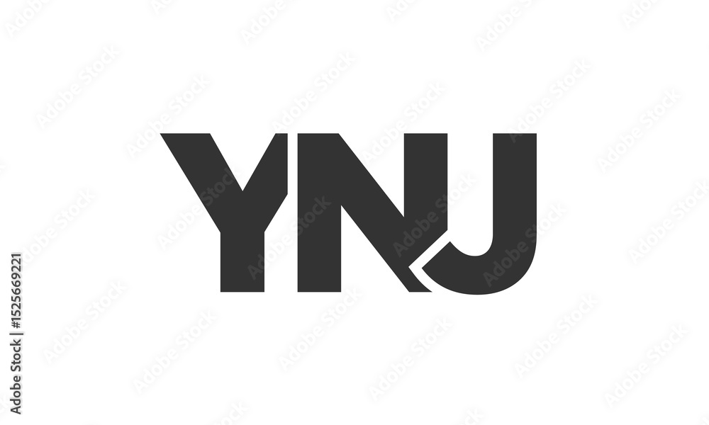 Fototapete ynj logo design template with strong and modern bold text. initial based vector logotype featuring s