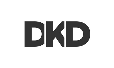 DKD logo design template with strong and modern bold text. Initial based vector logotype featuring simple and minimal typography. Trendy company identity.