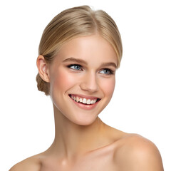 Obraz premium Ultra-Realistic Blonde Woman Haircare Portrait Bundle, 8K Sharp Focus