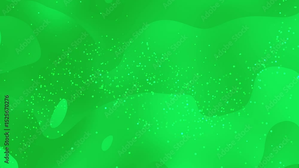 Poster abstract green wave background video loop dynamic organic shapes and glowing particles