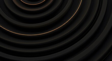 Elegant Black and Gold Abstract Concentric Circles Background - Modern Minimalist Design Texture
