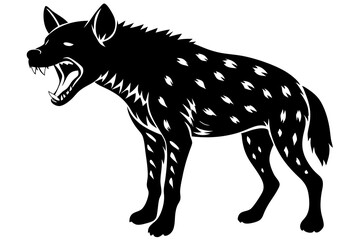 Fototapeta premium Hyena Laughing Vector Silhouette